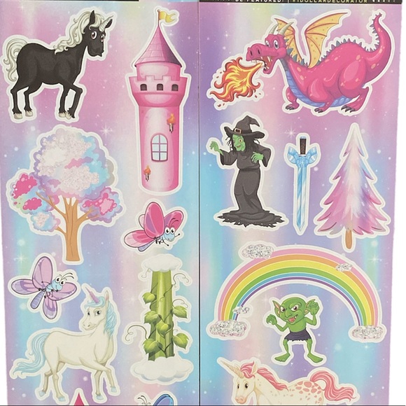 Unicorn, castle, dragon, magical fairy tale storybook Wall Decal stickers - Picture 2 of 3